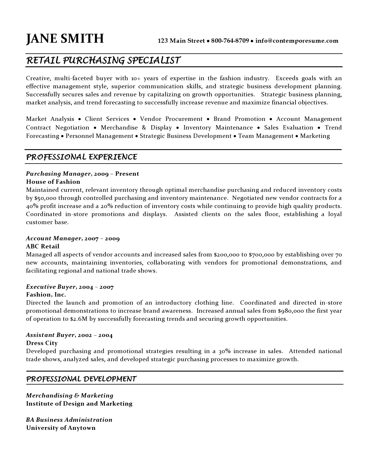 Cover letter for assistant buyer role