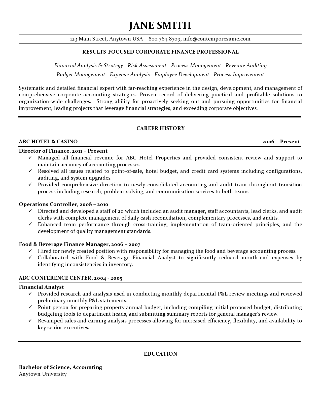 Cv Template Finance Director : Top Finance Resume Templates & Samples / Essential sections and keywords of a director cv.