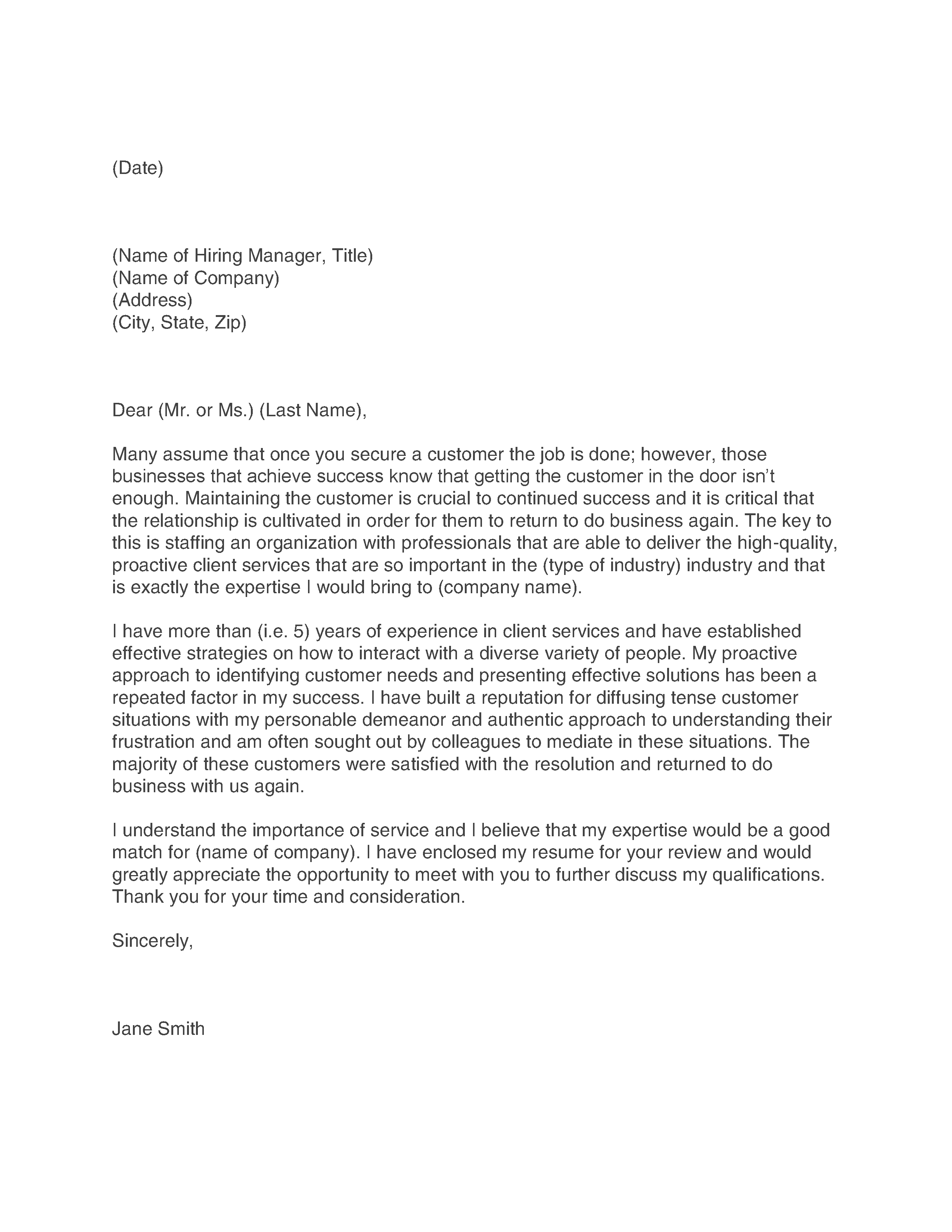Customer Service Cover Letter (650 x 841 Pixel)