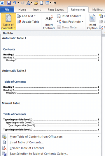 How to Create a Table of Contents Using Microsoft Office | Productivity ...