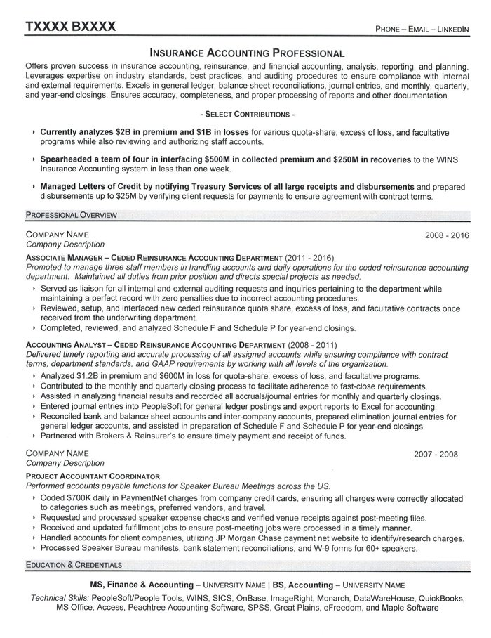 Accounting Resume