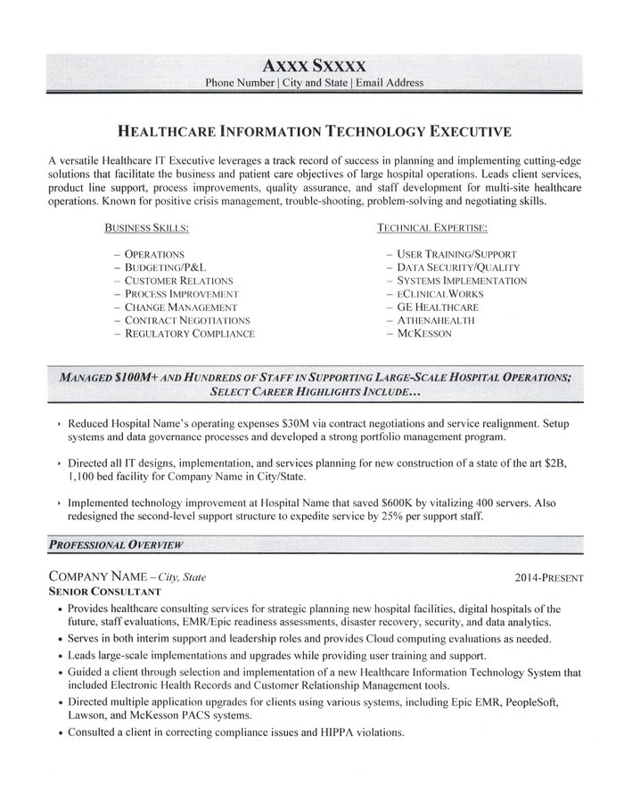 Information Technology Resume