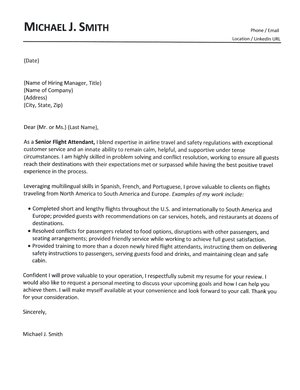 Flight Attendant Cover Letter