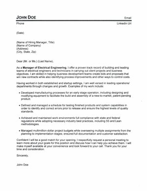Electrical Engineer Cover Letter (300 x 389 Pixel)